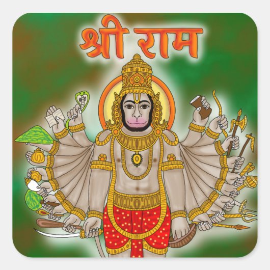 Hanuman Sticker スクエアシール (正面)