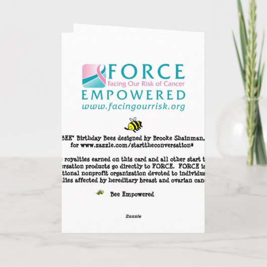 HAP「BEE」誕生日 カード (裏面)