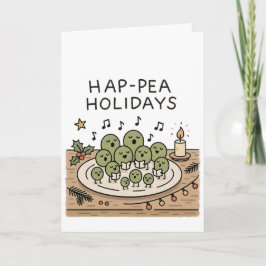 Hap-pea Holidays! 面白いクリスマスカード シーズンカード