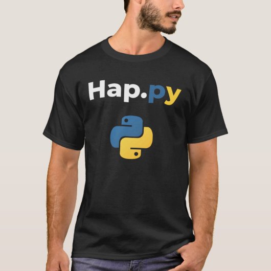 Hap py Python開発者 Tシャツ (正面)