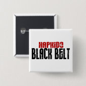 Hapkidoの黒帯 缶バッジ (正面&裏面)