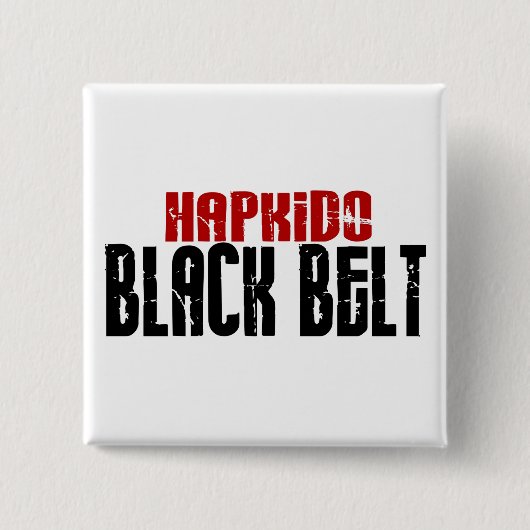Hapkidoの黒帯 缶バッジ (正面)
