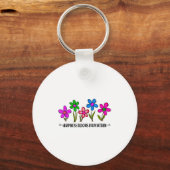 Hapness Blooms From A Within Insrational Motivatio キーホルダー (正面)