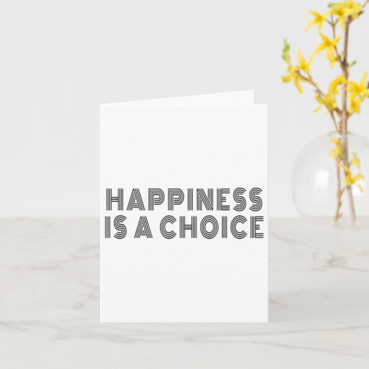 Hapness Is A Choice Motivational Quote Insration S カード (黄色い花)