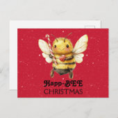 Happ-BEE Christmas Bee ポストカード (正面/裏面)