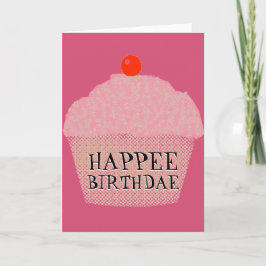 Happee Birthdaeのケーキのバースデー・カード カード