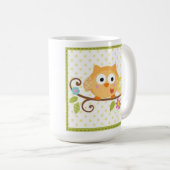Happiの木のフクロウのマグ コーヒーマグカップ (正面右)