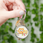 HAPPIの木のフクロウKEYCHAIN キーホルダー (手)