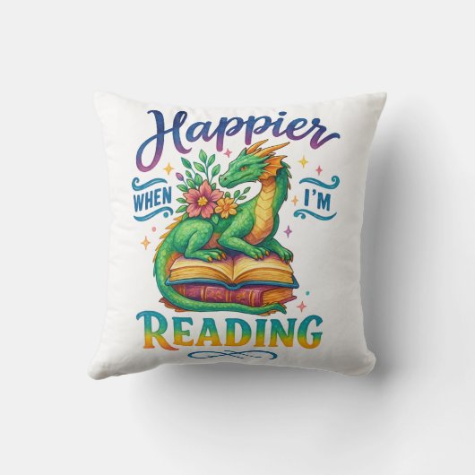 Happier When I'm Reading クッション (裏面)