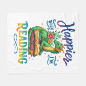 Happier When I'm Reading  フリースブランケット (正面(横))