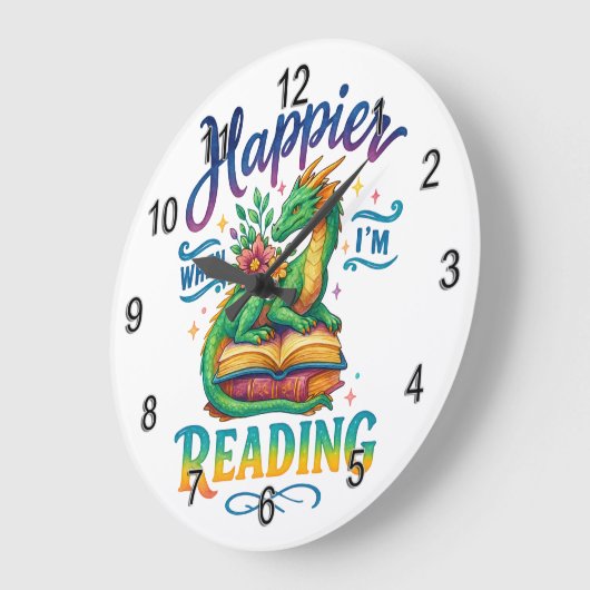 Happier When I'm Reading ラージ壁時計 (傾斜)