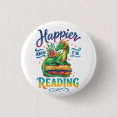 Happier When I'm Reading 缶バッジ (正面)