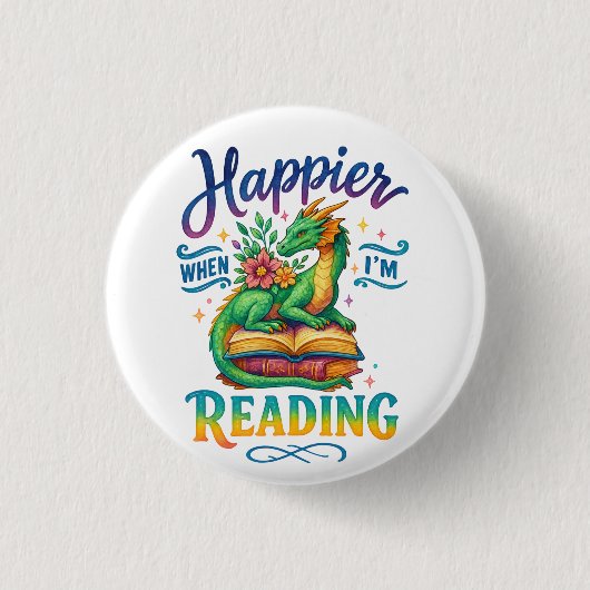 Happier When I'm Reading  缶バッジ (正面)
