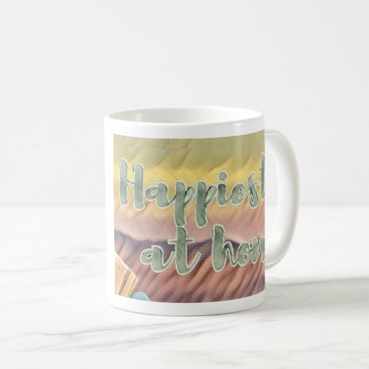 'Happiest at Home'コーヒーマグ コーヒーマグカップ (正面右)