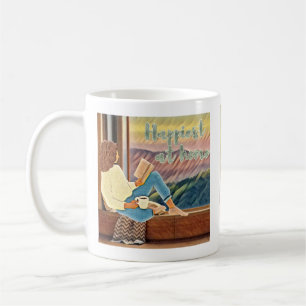'Happiest at Home'コーヒーマグ コーヒーマグカップ