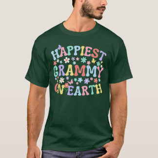 Happiest Grammy On Earth Familyrip Squad Groovy Gr Tシャツ