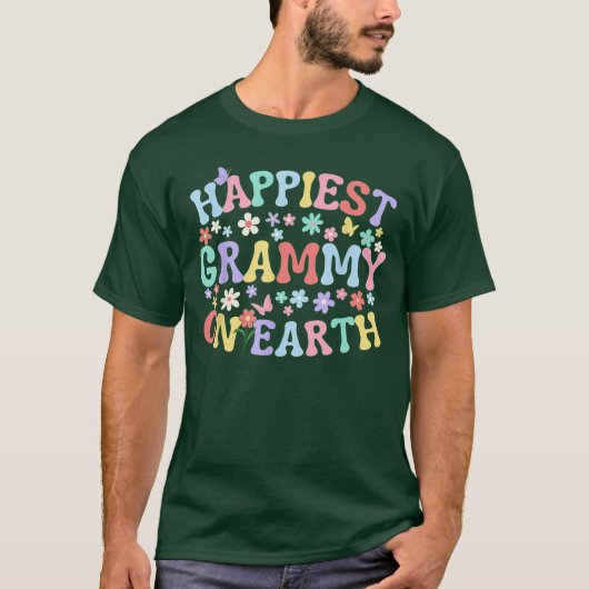 Happiest Grammy On Earth Familyrip Squad Groovy Gr Tシャツ (正面)