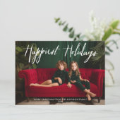 Happiest Holidaysレトロフルフォト – ファンキーストライプ シーズンカード (スタンド正面)