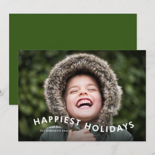 Happiest Holidays曲線型フォト シーズンカード