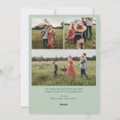 Happiest Holidays モダン Sage Green写真 シーズンカード (裏面)