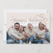 Happiest Holidays Beige Christmas Holiday Card シーズンカード (正面)