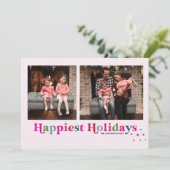 Happiest Holidays Brightと3カラフル枚の写真 シーズンカード (スタンド正面)