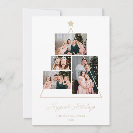 Happiest Holidays Family Christmas Tree 4 Photos (正面)