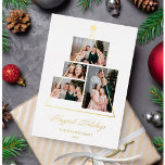 Happiest Holidays Family Christmas Tree 4 Photos 箔シーズンカード<br><div class="desc">Happiest Holidays Family Christmas Tree 4 Photos Collage Metallic Foil Holidays Card with Envelope. If you want to coordinate the back, I suggest you use the following color codes: Rose Gold C3999B - Gold #CBB068 - Silver #B3B3B3 IMPORTANT NOTICE: This design is part of a collection and has other coordinated...</div>