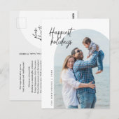 Happiest Holidays, Family Photo, Arch Frame ポストカード (正面/裏面)