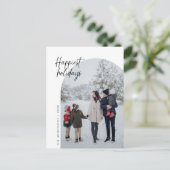 Happiest Holidays, Family Photo, Arch Frame ポストカード (スタンド正面)