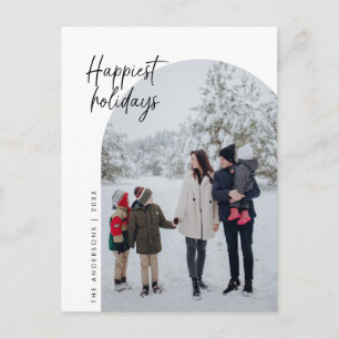 Happiest Holidays, Family Photo, Arch Frame ポストカード