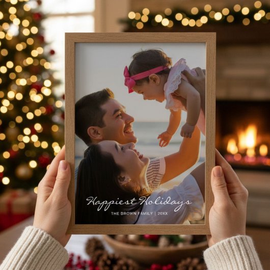 Happiest Holidays Joyful Family Christmas Card シーズンカード