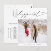 Happiest Holidays, Merry Christmas Family写真 ポストカード (正面/裏面)