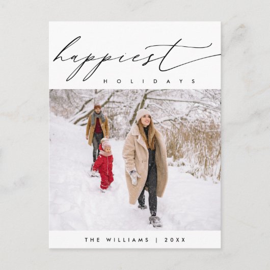 Happiest Holidays, Merry Christmas Family写真 ポストカード (正面)