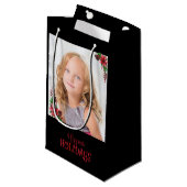 Happiest Holidays Poinsettiaファミリーフォト スモールペーパーバッグ (正面アングル)