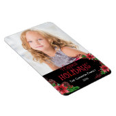 Happiest Holidays Poinsettiaファミリーフォト マグネット (右側)