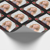 Happiest Holidays Poinsettiaファミリーフォト ラッピングペーパー (角)