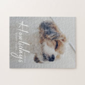 Happiest Howlidays | Dog Photo Christmas Minimal ジグソーパズル (横)