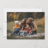 Happiest New Year Elegant Typography Photo シーズンカード (正面)
