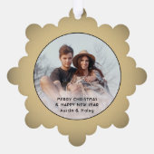 Happiest of Holidaysデコタイプ&フォトクリスマス オーナメントカード (裏面)