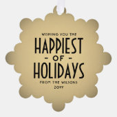 Happiest of Holidaysデコタイプ&フォトクリスマス オーナメントカード (正面)