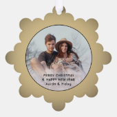 Happiest of Holidaysデコタイプ&フォトクリスマス オーナメントカード (裏面)