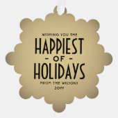 Happiest of Holidaysデコタイプ&フォトクリスマス オーナメントカード (正面)