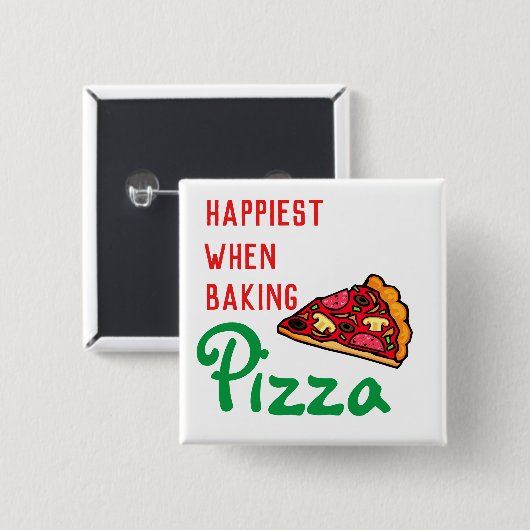 Happiest  when   baking  缶バッジ (正面&裏面)