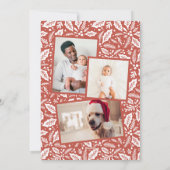 Happiest Wishes Arch Holly Berry 3フォトコラージュ シーズンカード (裏面)