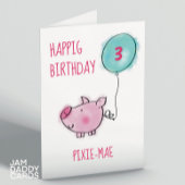 HapPIG誕生日カスタマイズ可能誕生日 カード