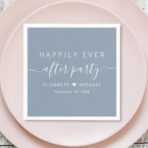 Happily Ever After パーティ ダスティブルーの披露宴 スタンダードカクテルナプキン
