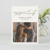 Happily Ever After 2 Photo Cream Engagement Party 招待状 (スタンド正面)