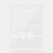 Happily Ever After Always Personalized Wedding アクリルサイン (正面)