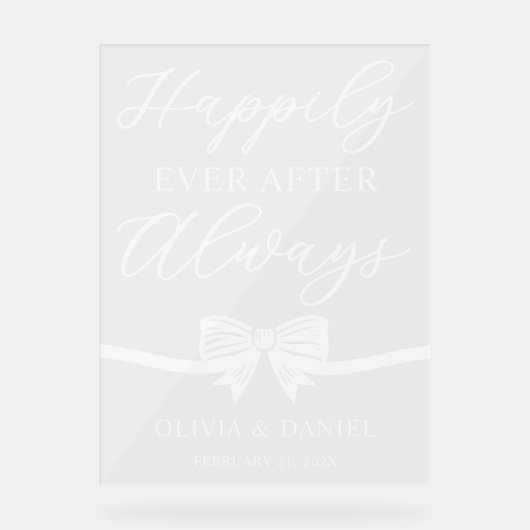 Happily Ever After Always Personalized Wedding アクリルサイン (正面)
